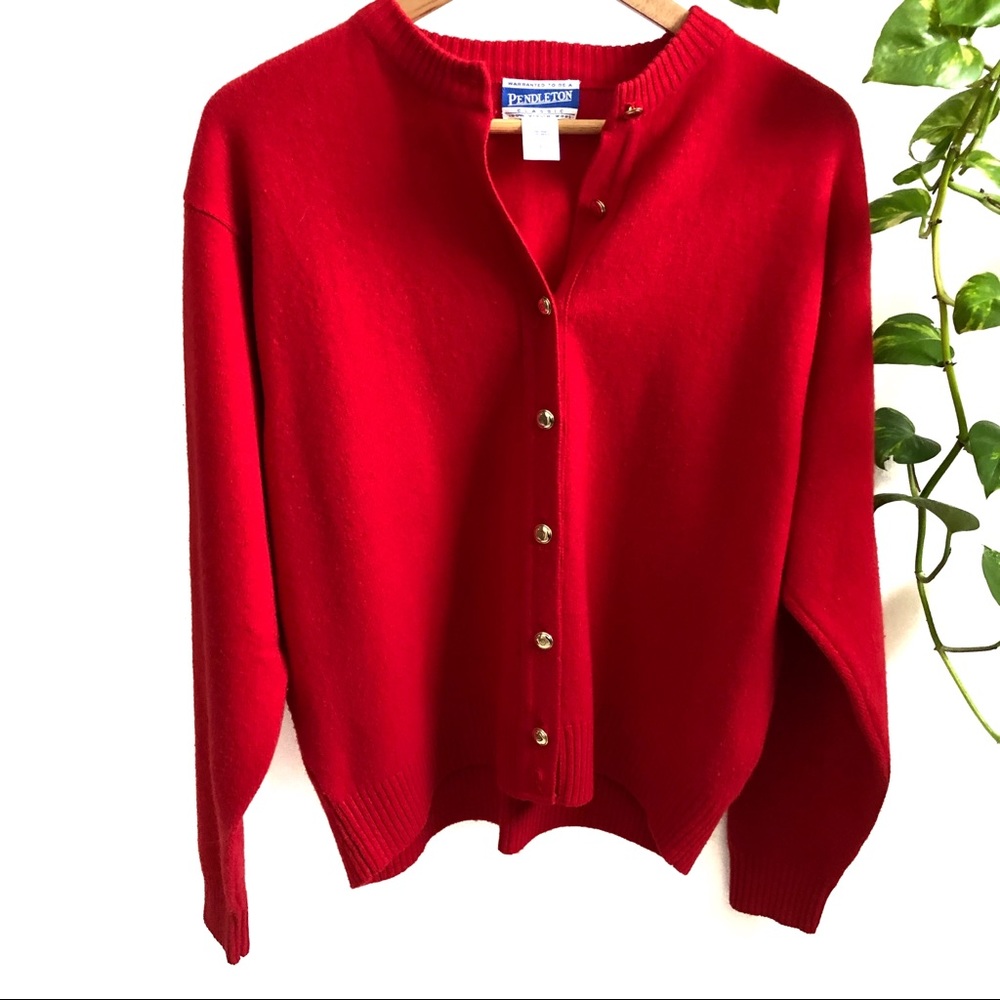 Vintage Pendleton • Red Cardigan Sweater